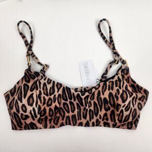 Swiminista Play Bikini Top Leopard Size Medium NWT